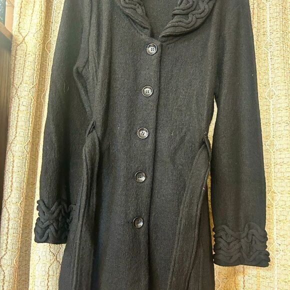 Cynitha Rowley ladies xl black wool lightweight jacket - Picture 1 of 4